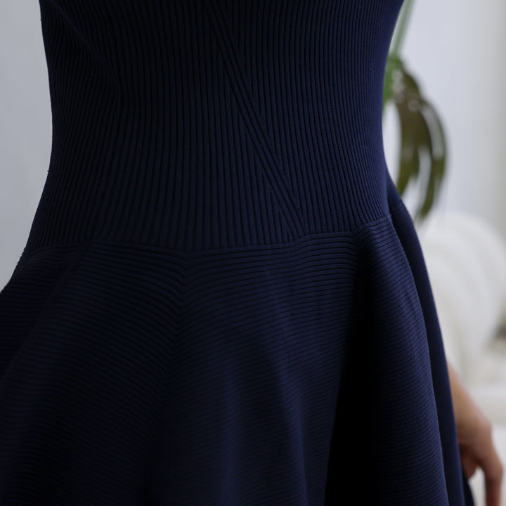 Navy Knitted Maxi Dress