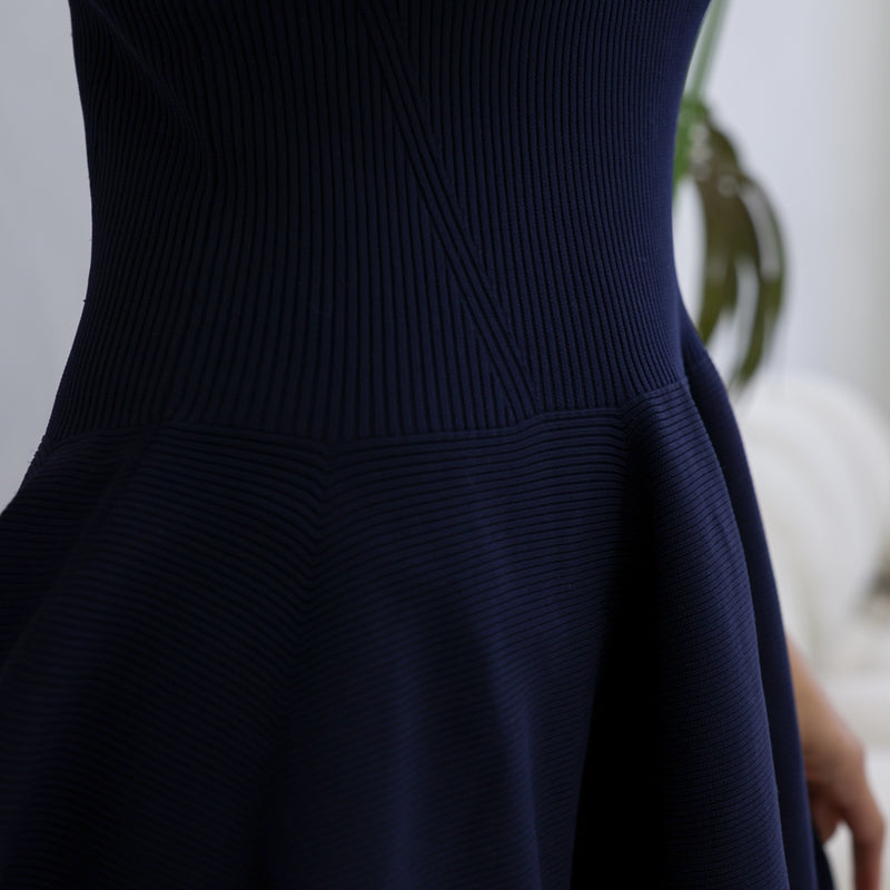 Navy Knitted Maxi Dress