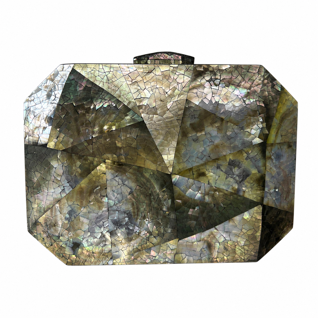 Mother of Pearl Clutch Bag - Grey