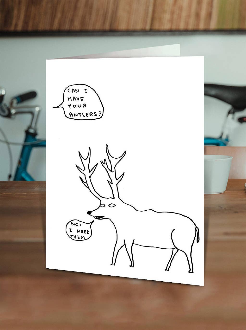 David Shrigley Funny Christmas Card - Antlers