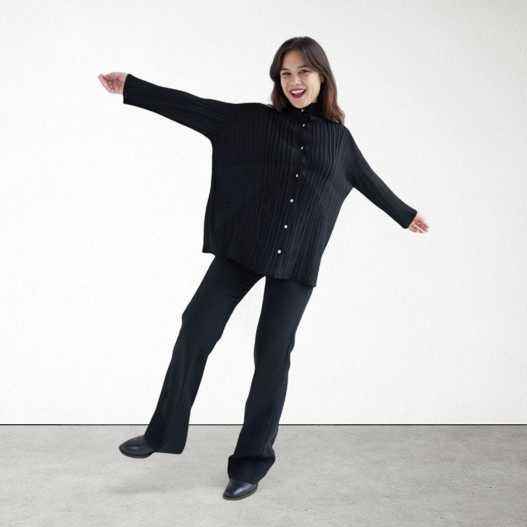 Black Multi Way Pleated Blouse