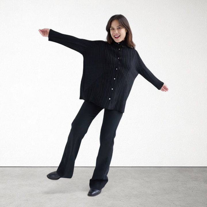 Black Multi Way Pleated Blouse