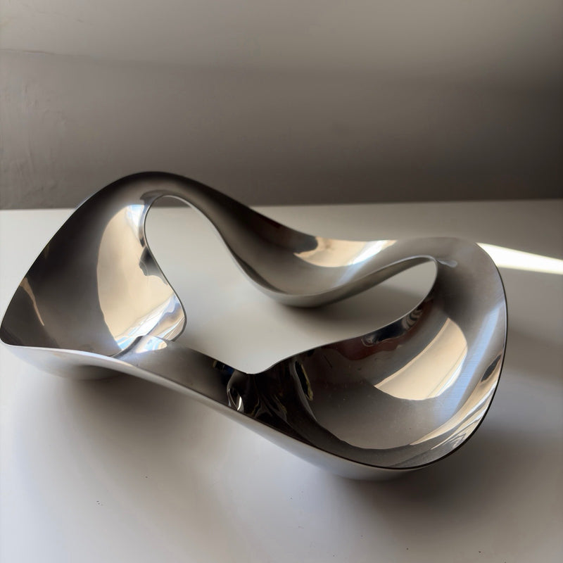 Stainless Steel Three Compartment Organic Snack Plate