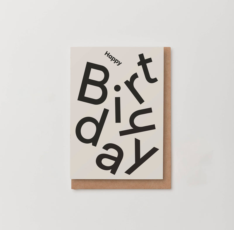 KINSHIPPED Small and Large type  HAPPY BIRTHDAY card