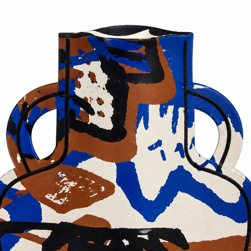 M2P Crete Amphora Large Vase Black Blue Clay