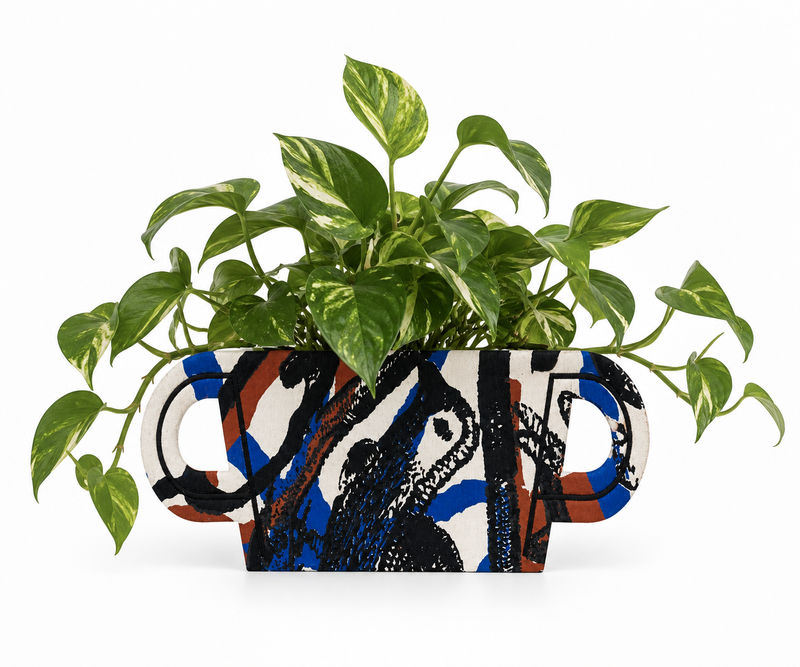 M2P Crete Bowl Large Vase Black Blue Clay