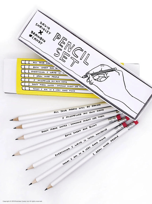 Funny Gift - David Shrigley Pencil Box - 6 Designs (Set 1)