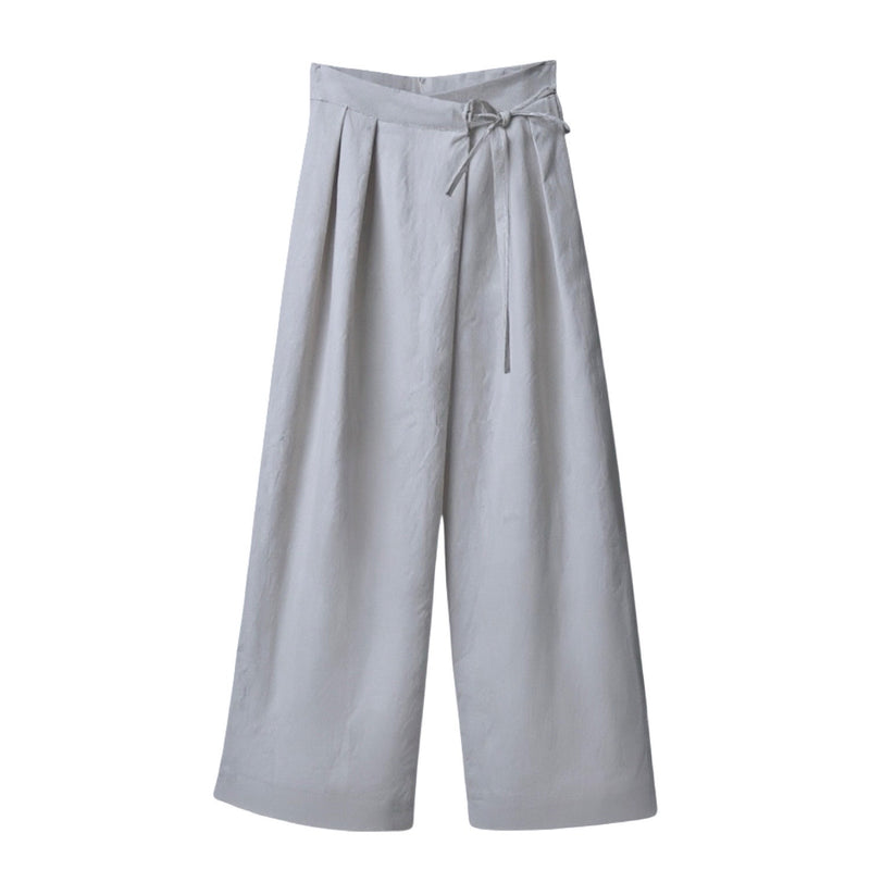 Light Grey Technical Culottes With Wrap Detail