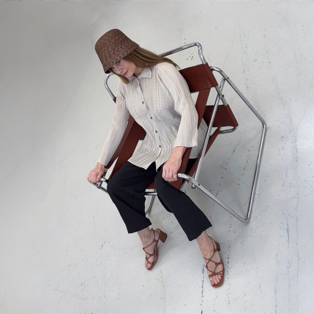 Woven Straw Lamp Bucket Hat