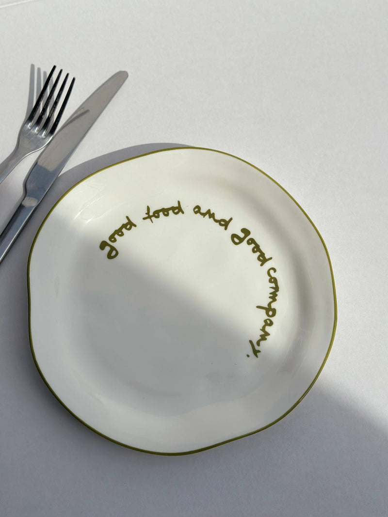 MÆGEN Statement Plate 'Good Food And Good Company.'