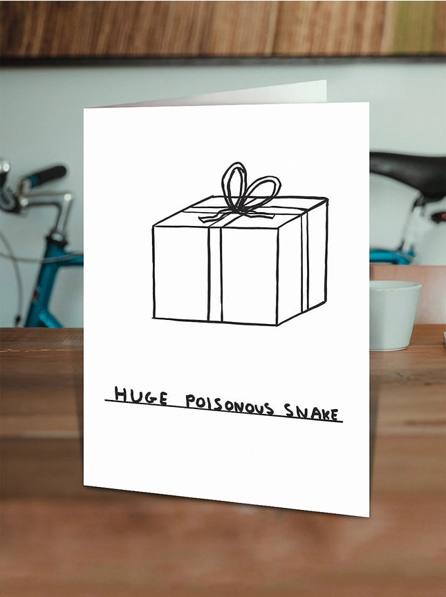 David Shrigley Funny Huge Poisonous Snake Christmas Card