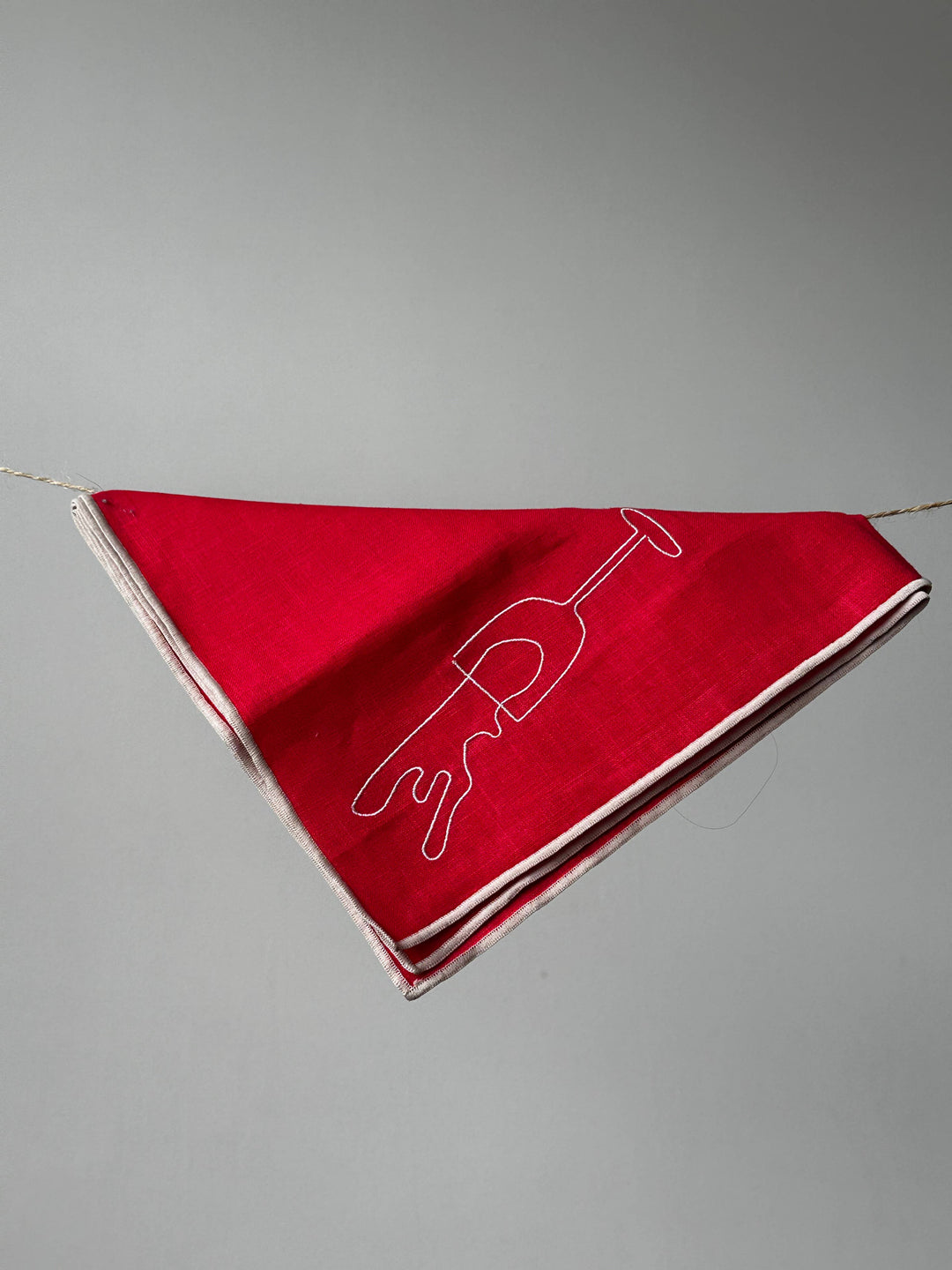 Linen Blend Napkins - Wine Embroidery (Set of 2)