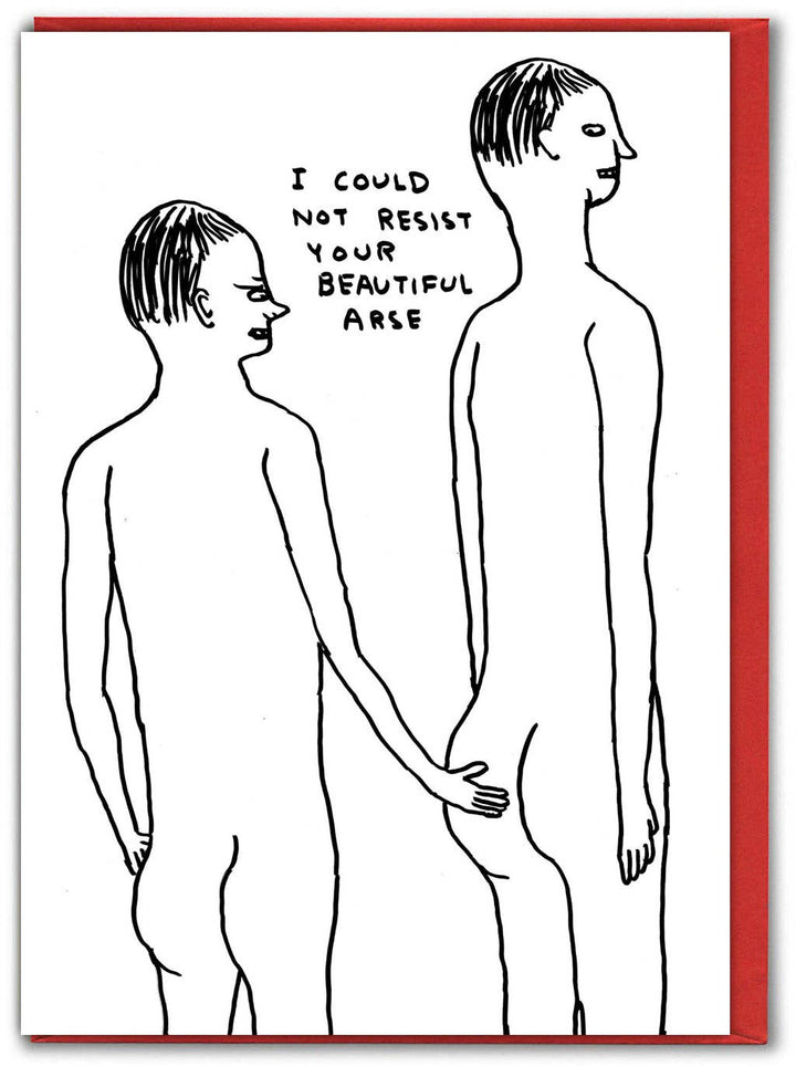 David Shrigley Funny Valentine's Card - Beautiful Arse