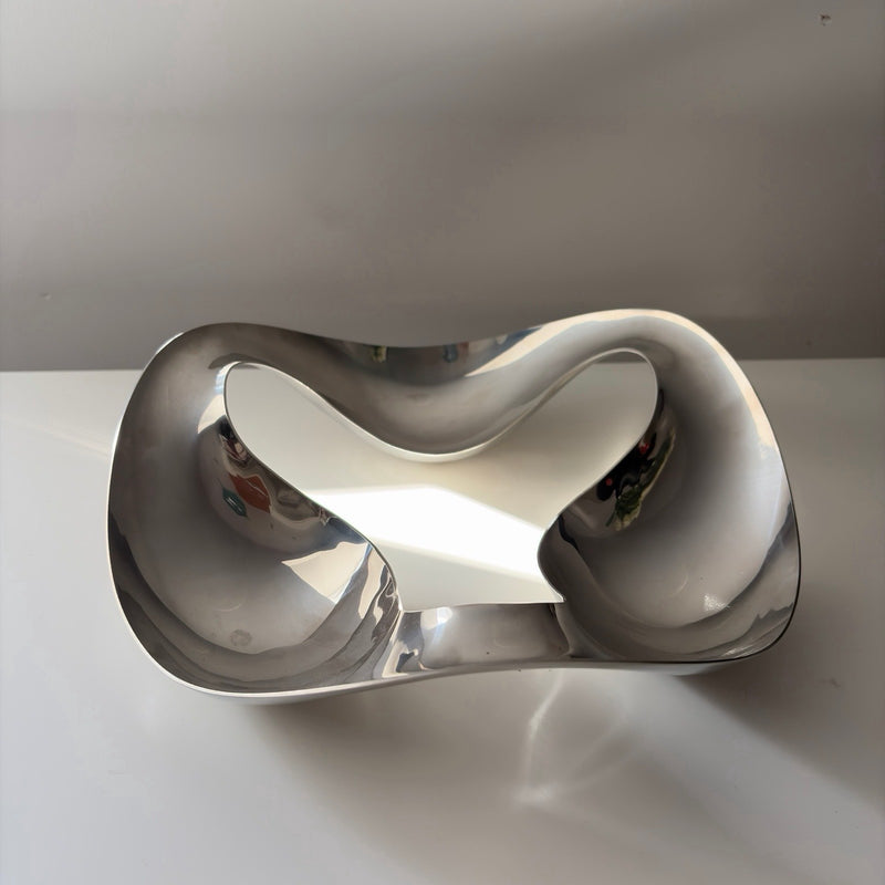 Stainless Steel Three Compartment Organic Snack Plate
