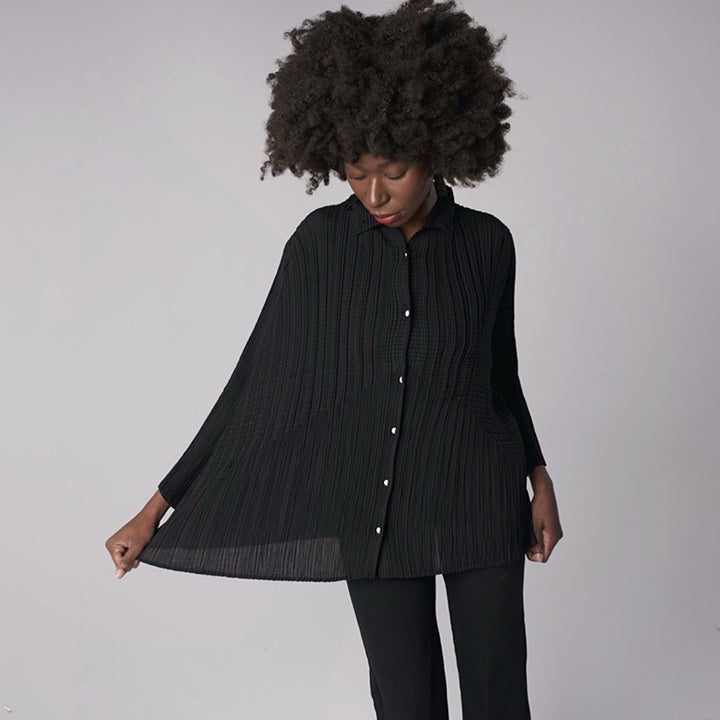 Black Multi Way Pleated Blouse