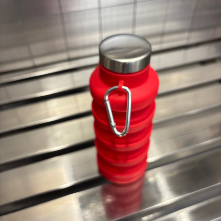 Red Silicone Foldable Water Bottle