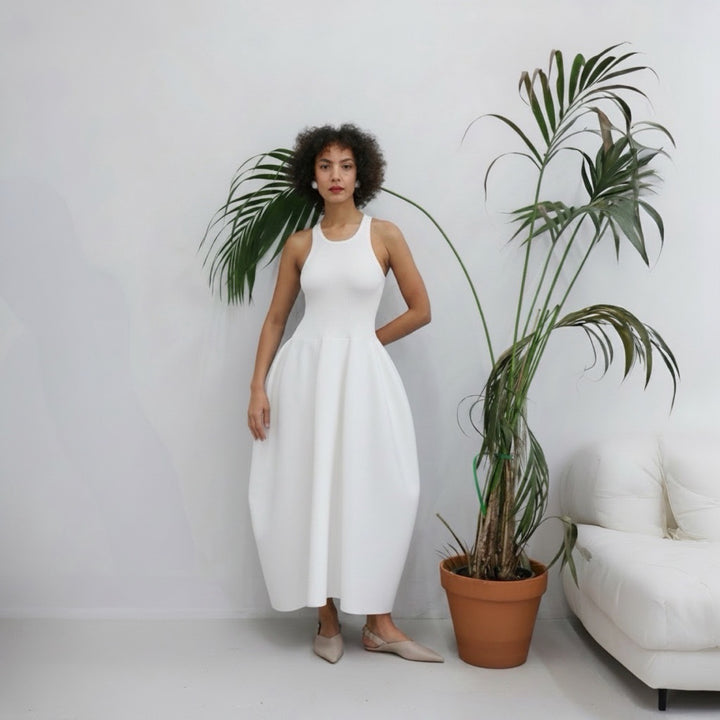White Knitted Maxi Dress
