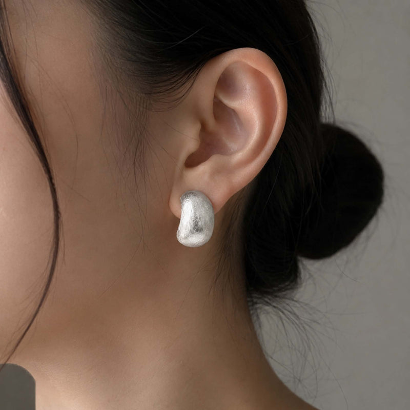 Sterling Silver Brushed Earring
