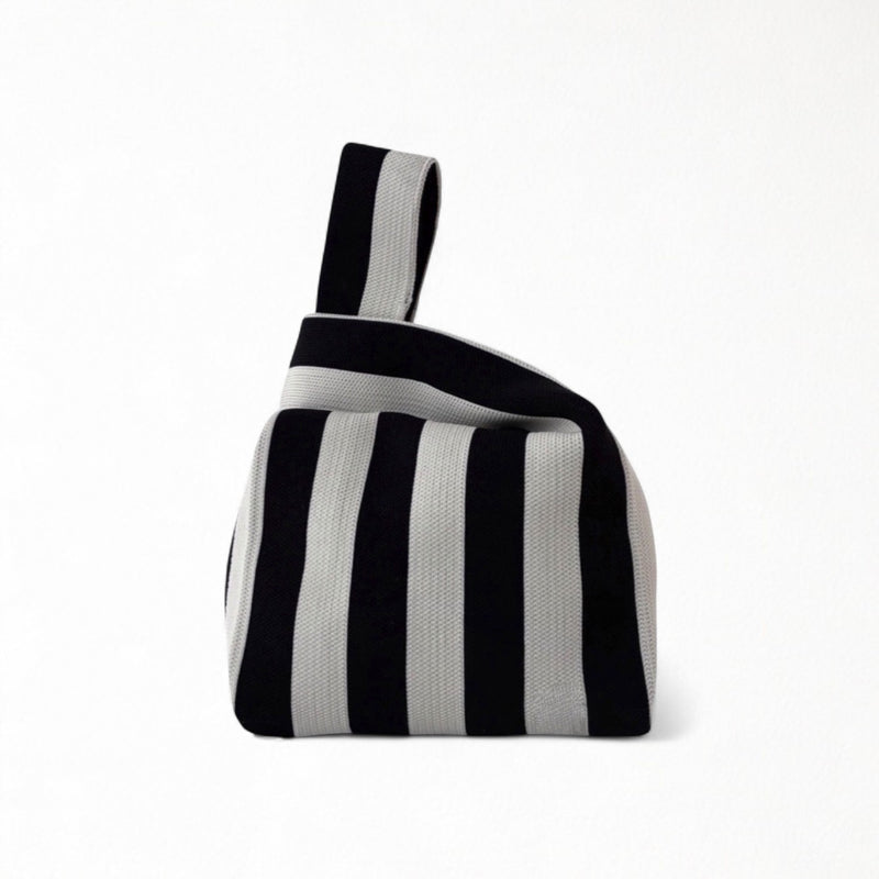 Striped Knitted Mini Tote Bag