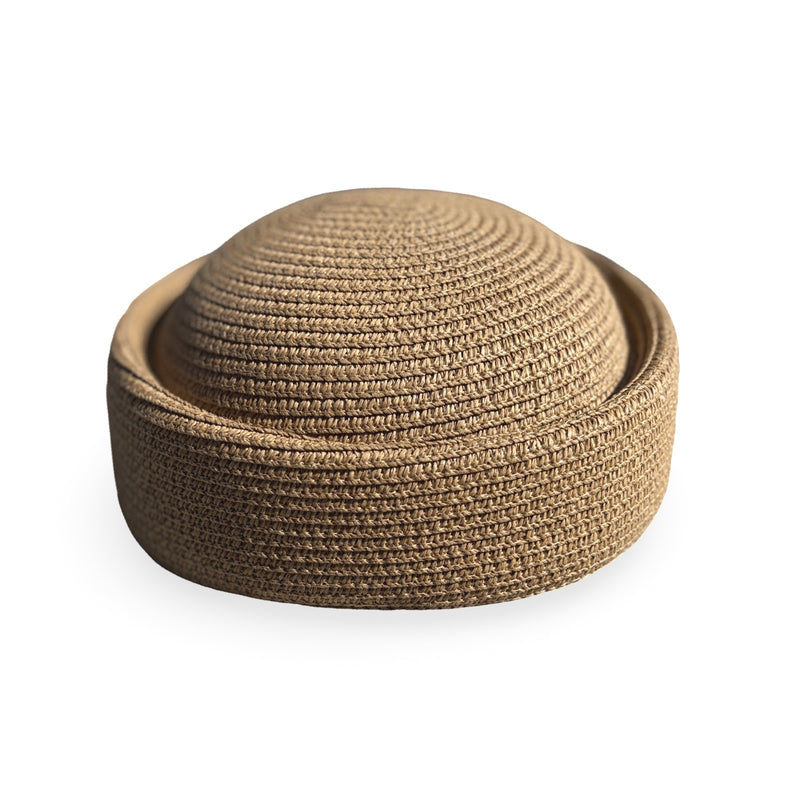 Natural Straw Pillbox Hat