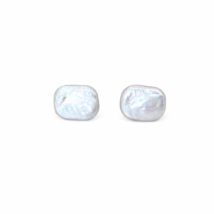 Freshwater Irregular Square Pearl Earrings