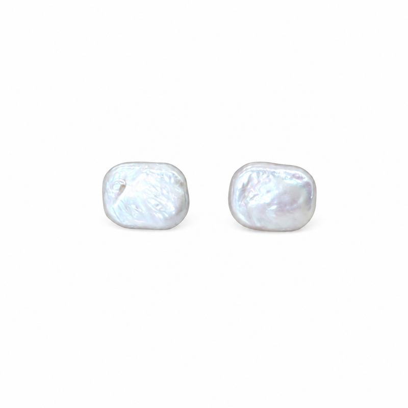 Freshwater Irregular Square Pearl Earrings