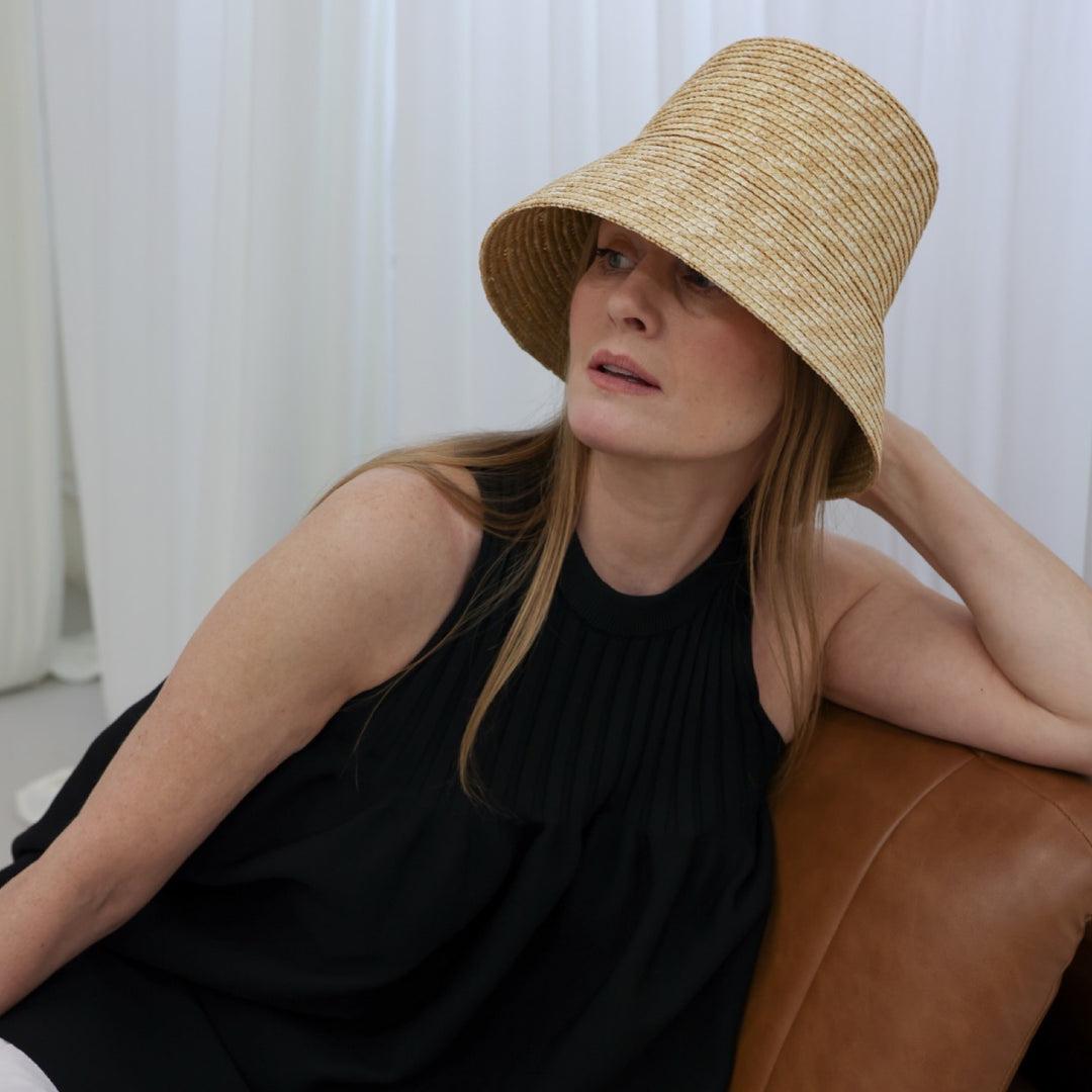 Raffia Lamp Bucket Hat