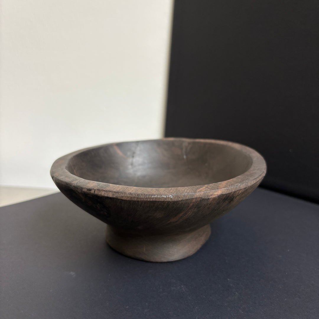 Set of two Kamagong wood hand carved bowls