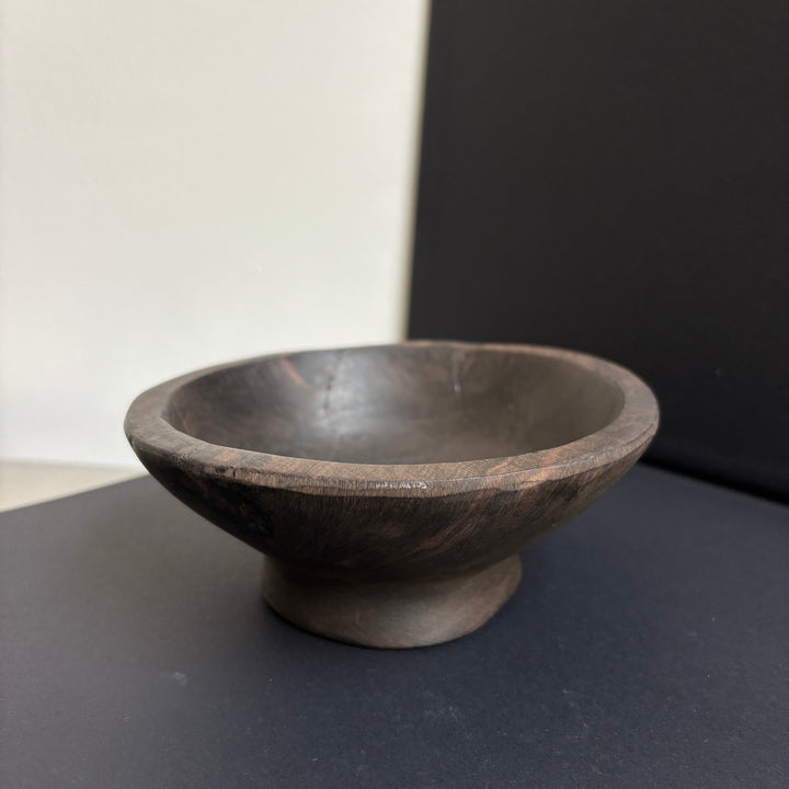 Set of two Kamagong wood hand carved bowls