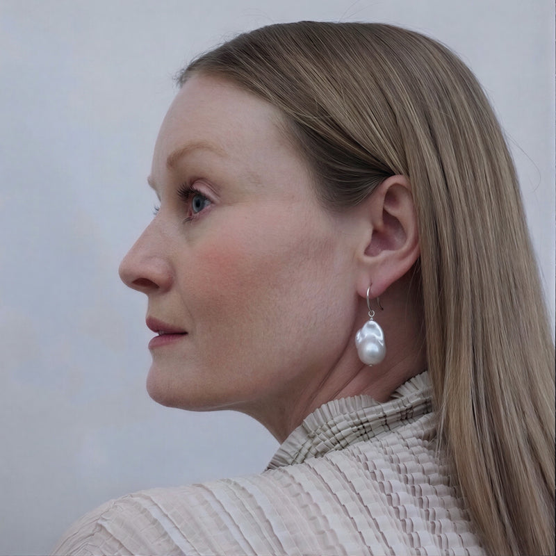 Irregular Freshwater Pearl Drop Earrings
