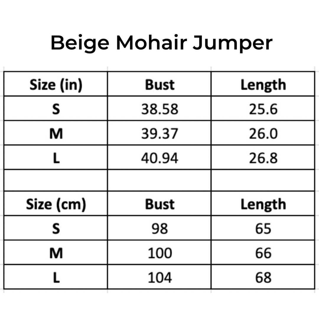 Beige Mohair Classic Fit Jumper With Embroidery