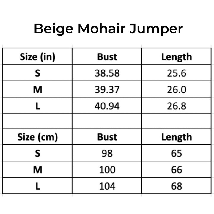 Beige Mohair Classic Fit Jumper With Embroidery