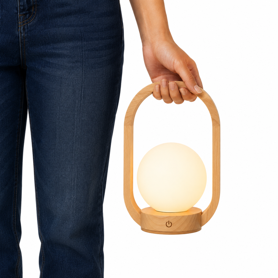 Sixton London Mini Lantern Beech Style Rechargeable Touch Lamp