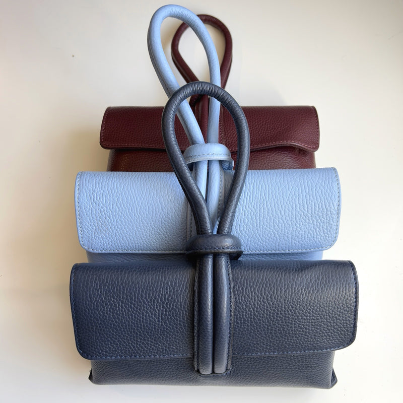 Burgundy Leather Loop Clutch Bag