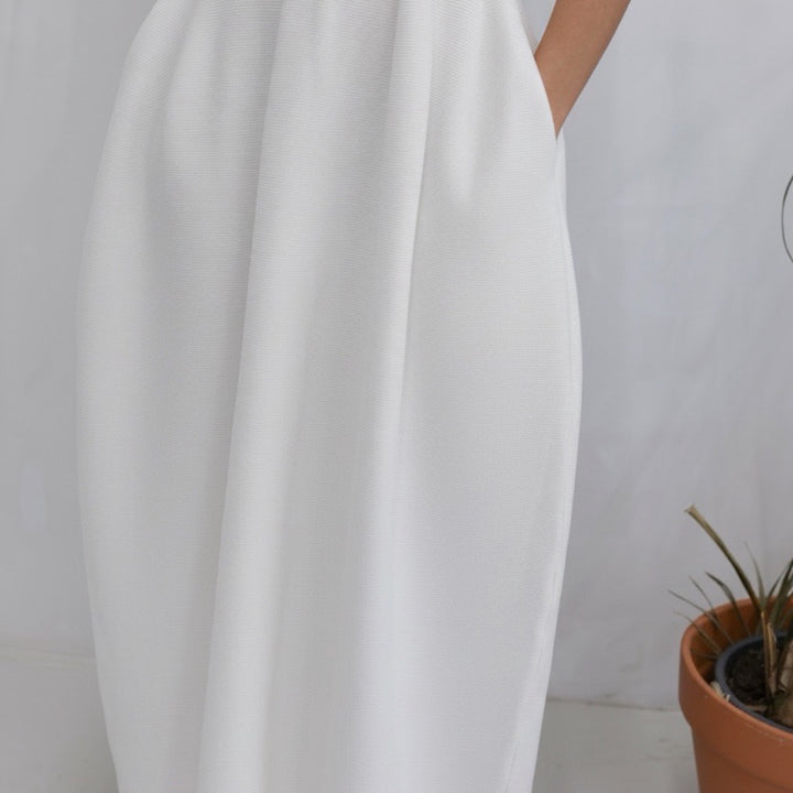 White Knitted Maxi Dress