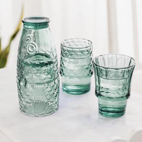 Uberstar Fish Stacking Drinking Glass Green Set of Four