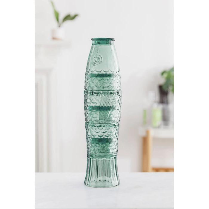 Uberstar Fish Stacking Drinking Glass Green Set of Four