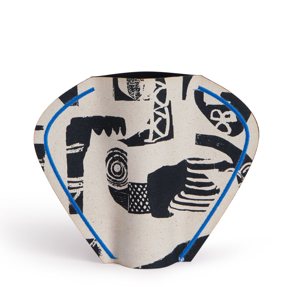 Milos Cup Vase Black Blue - by M2P