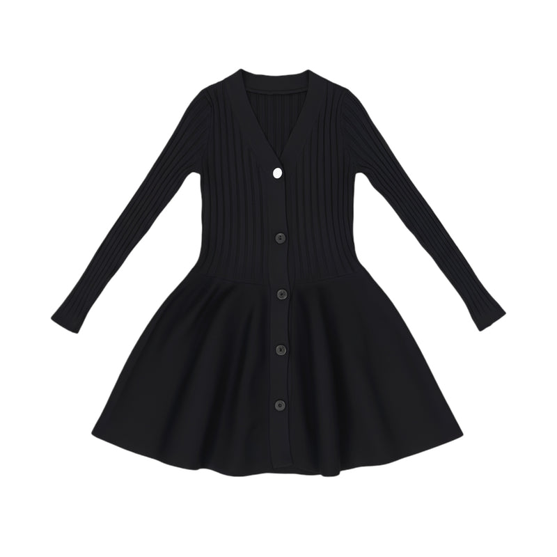 Black Knitted Peplum Cardigan