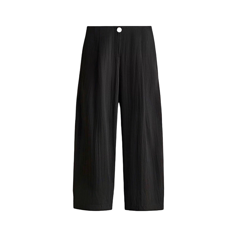 Black Crinkled Ankle Trousers