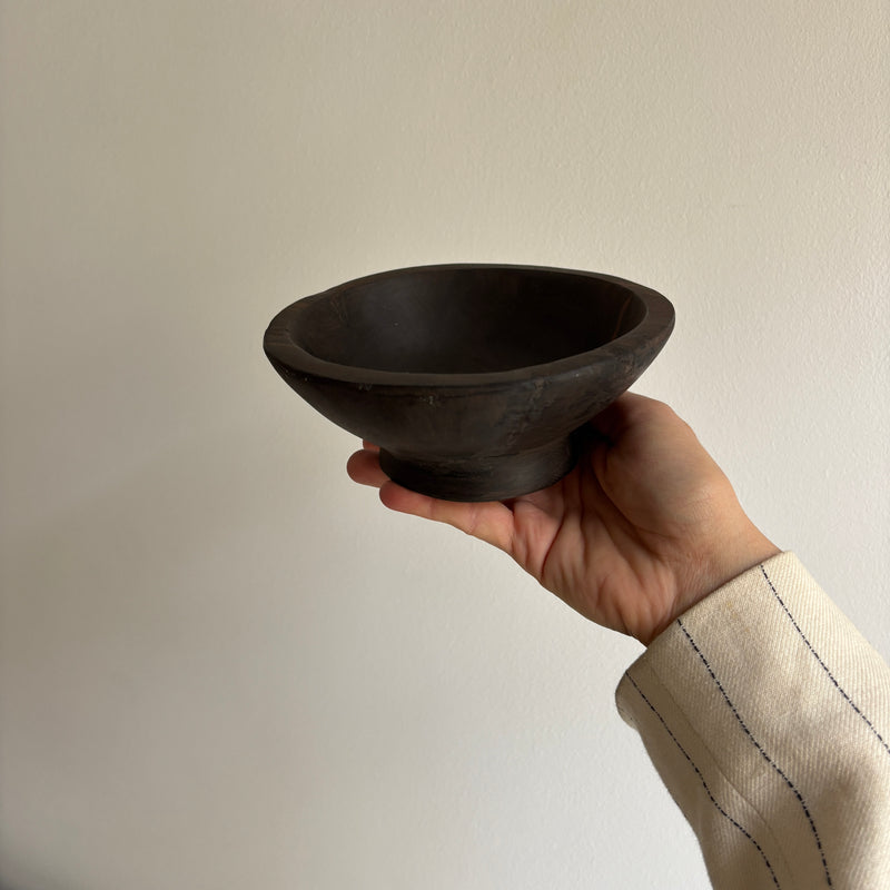 Set Of Two Kamagong Wood Hand Carved Bowls
