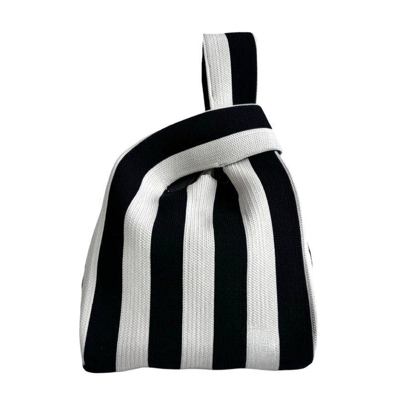 Striped Knitted Mini Tote Bag