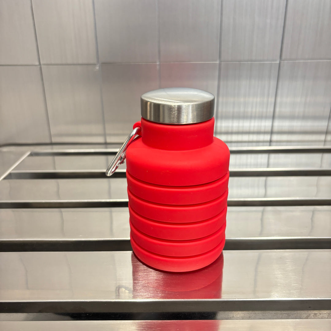 Red Silicone Foldable Water Bottle
