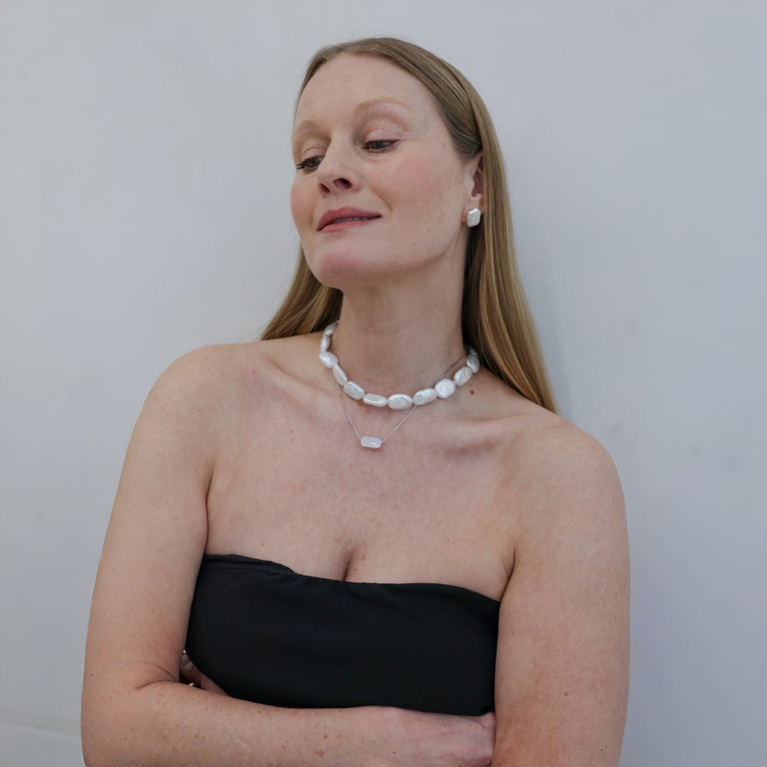 Freshwater Irregular Square Pearl Necklace