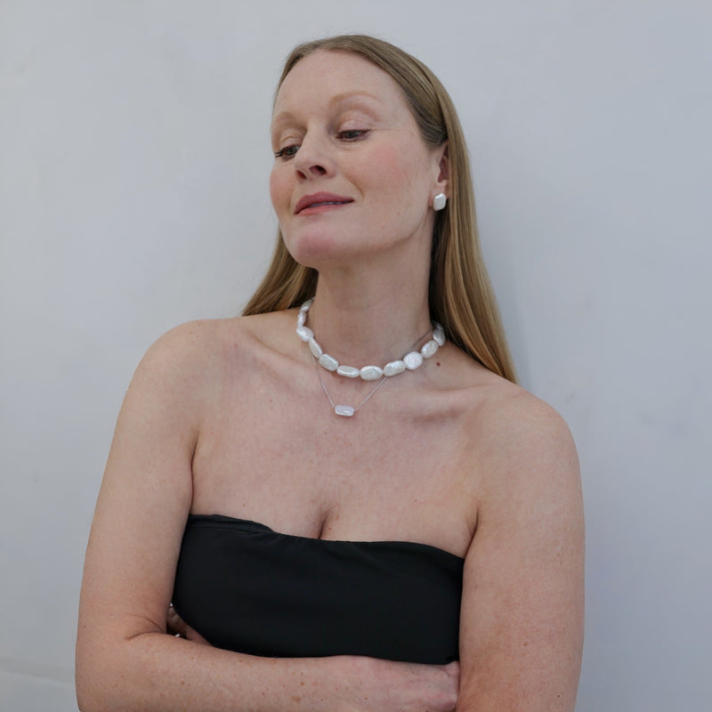 Freshwater Irregular Square Pearl Necklace