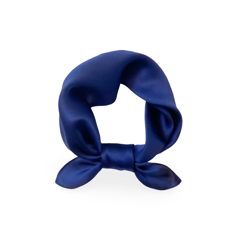Navy Blue Square Silk Scarf
