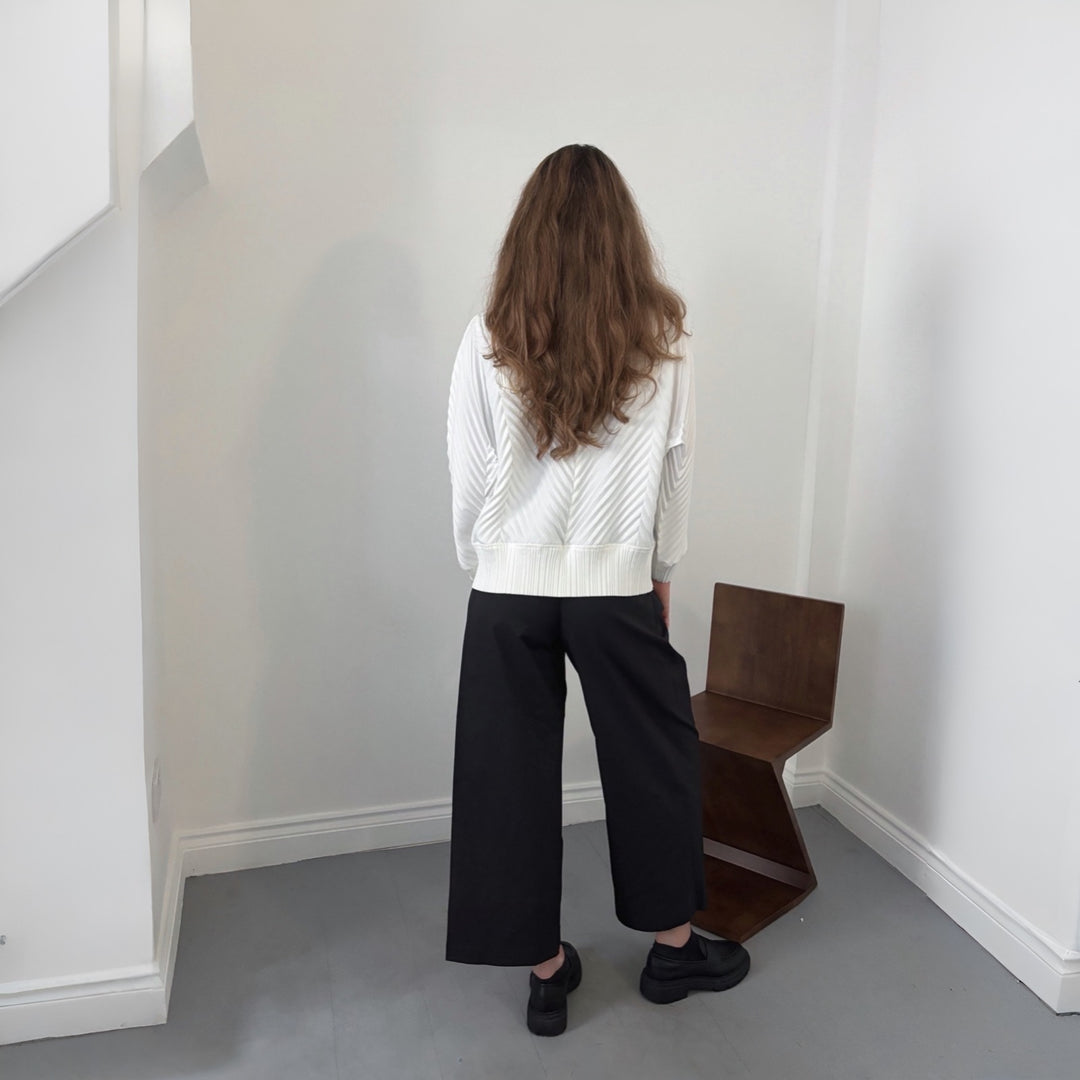 Black Technical Culottes With Wrap Detail