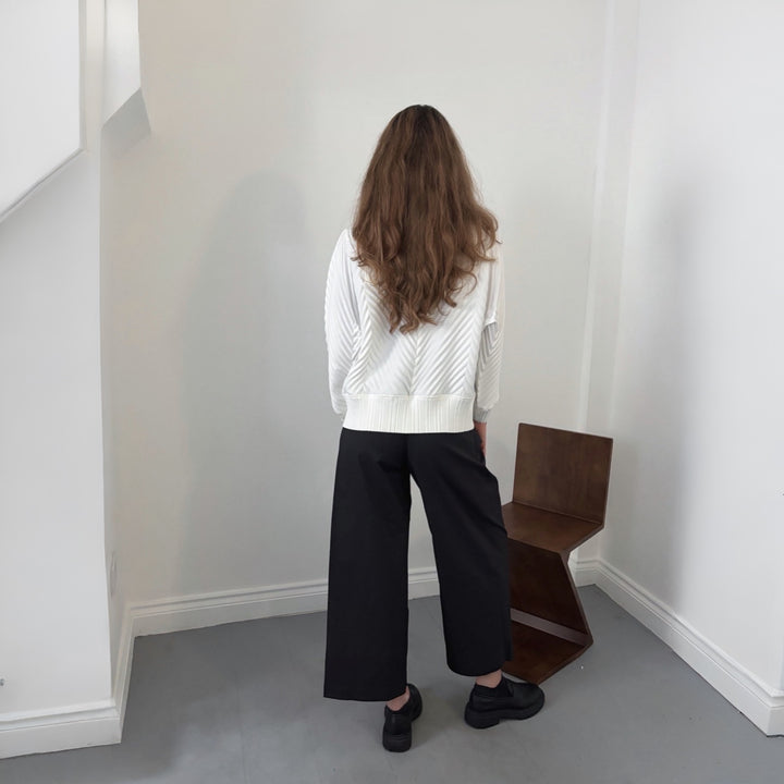 Black Technical Culottes With Wrap Detail