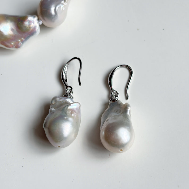 Irregular Freshwater Pearl Drop Earrings
