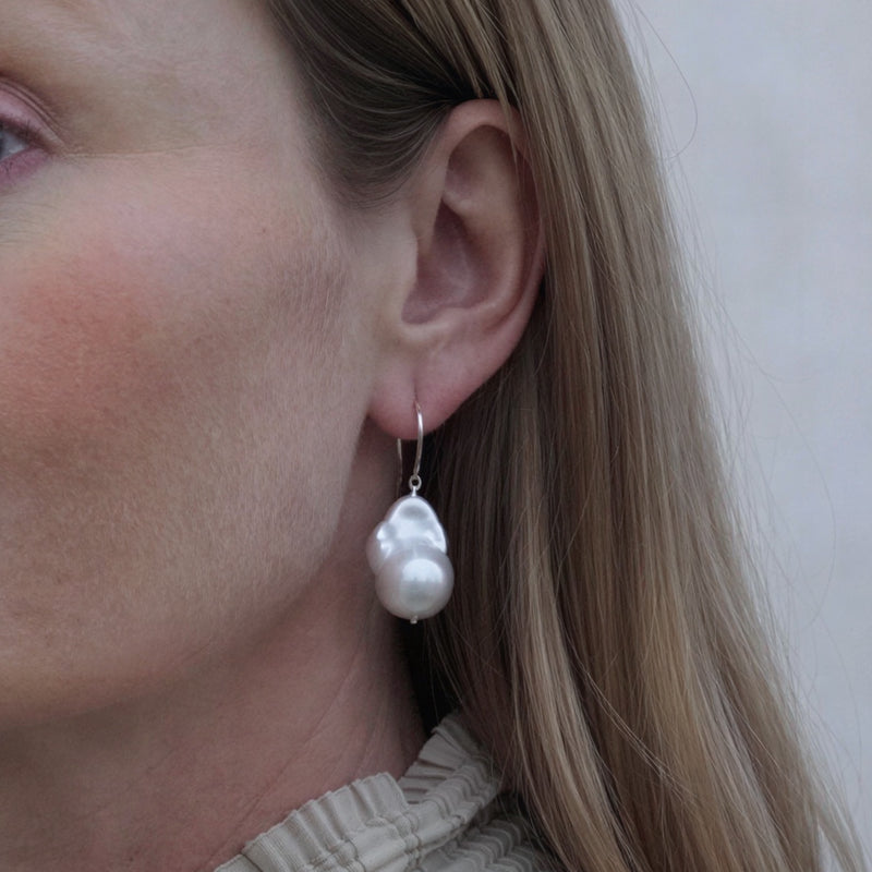 Irregular Freshwater Pearl Drop Earrings